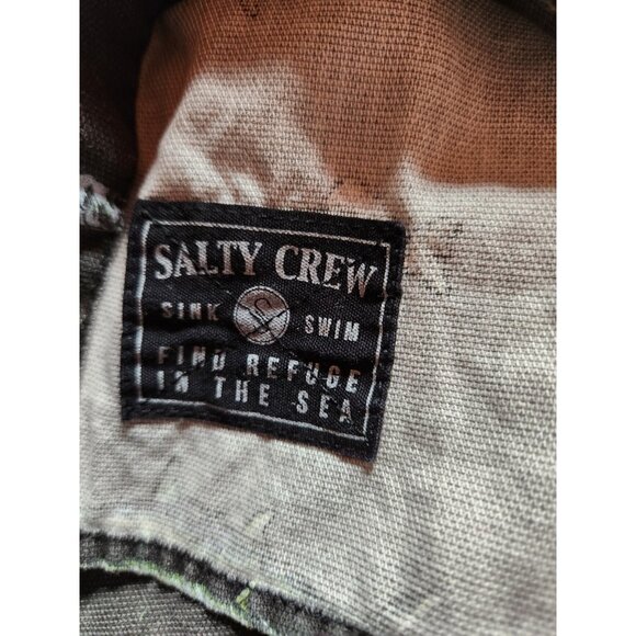 Shirt Salty Crew Button Up Short Sleeve Black Fish Mens Small fisherman ocean - Picture 4 of 7
